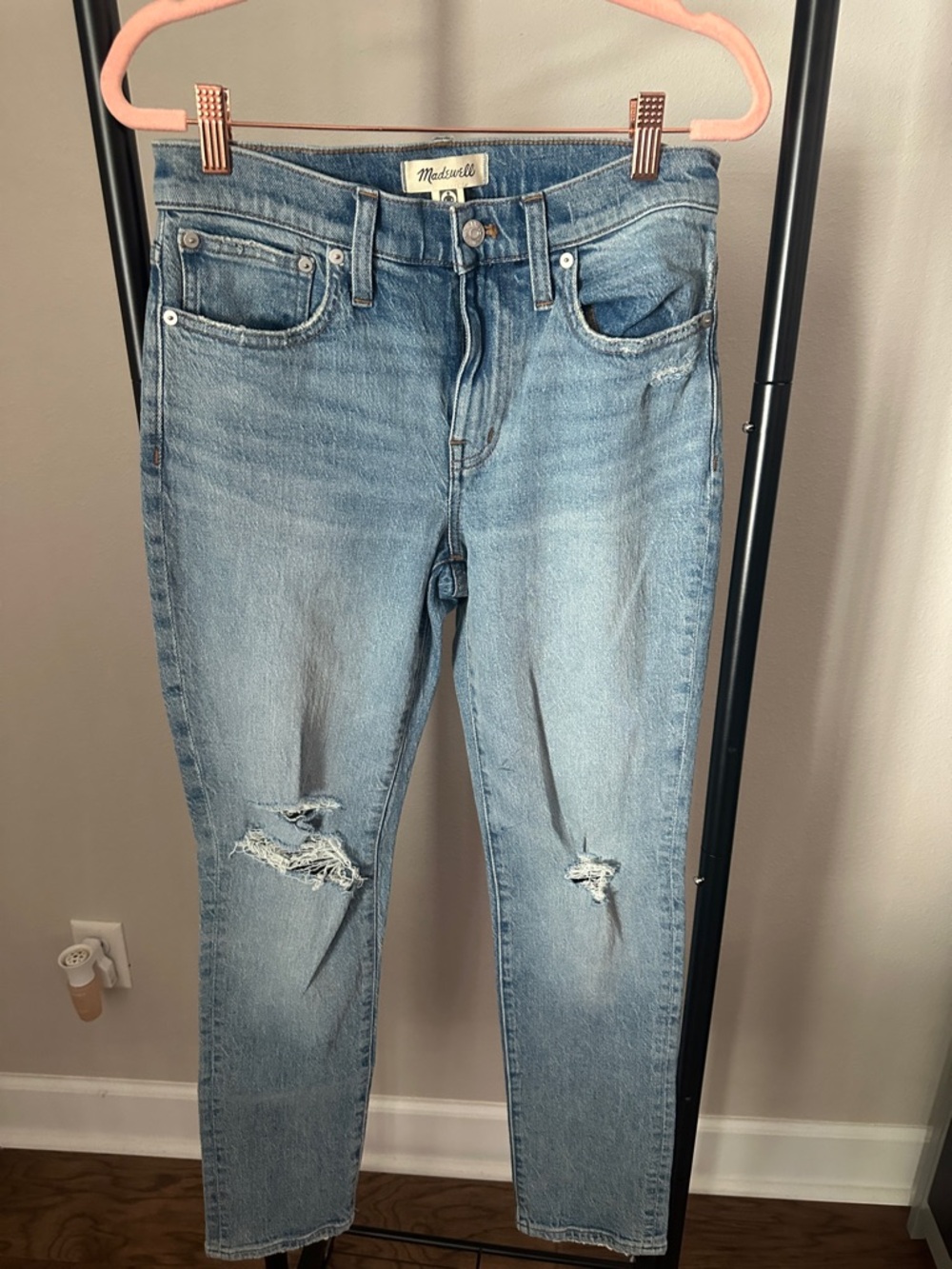 Madewell Light Blue Ripped High-Rise Jeans